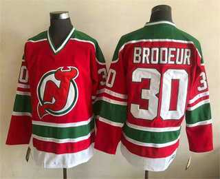 Men%27s New Jersey Devils #30 Martin Brodeur Red Green Jersey